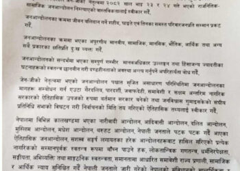 सरकार जेनजीबीच १० बुँदे सम्झौता