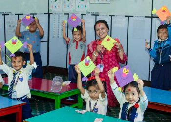 पोखराको बालकल्याण स्कुलमा विजयादशमीको शुभकामना