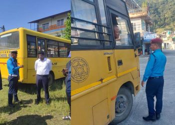 कास्कीमा ४७ स्कुल बसको जाँच, २२ ओटालाई दुई दिनभित्र अवस्था सुधार्न निर्देशन